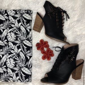 Chunky heeled booties
